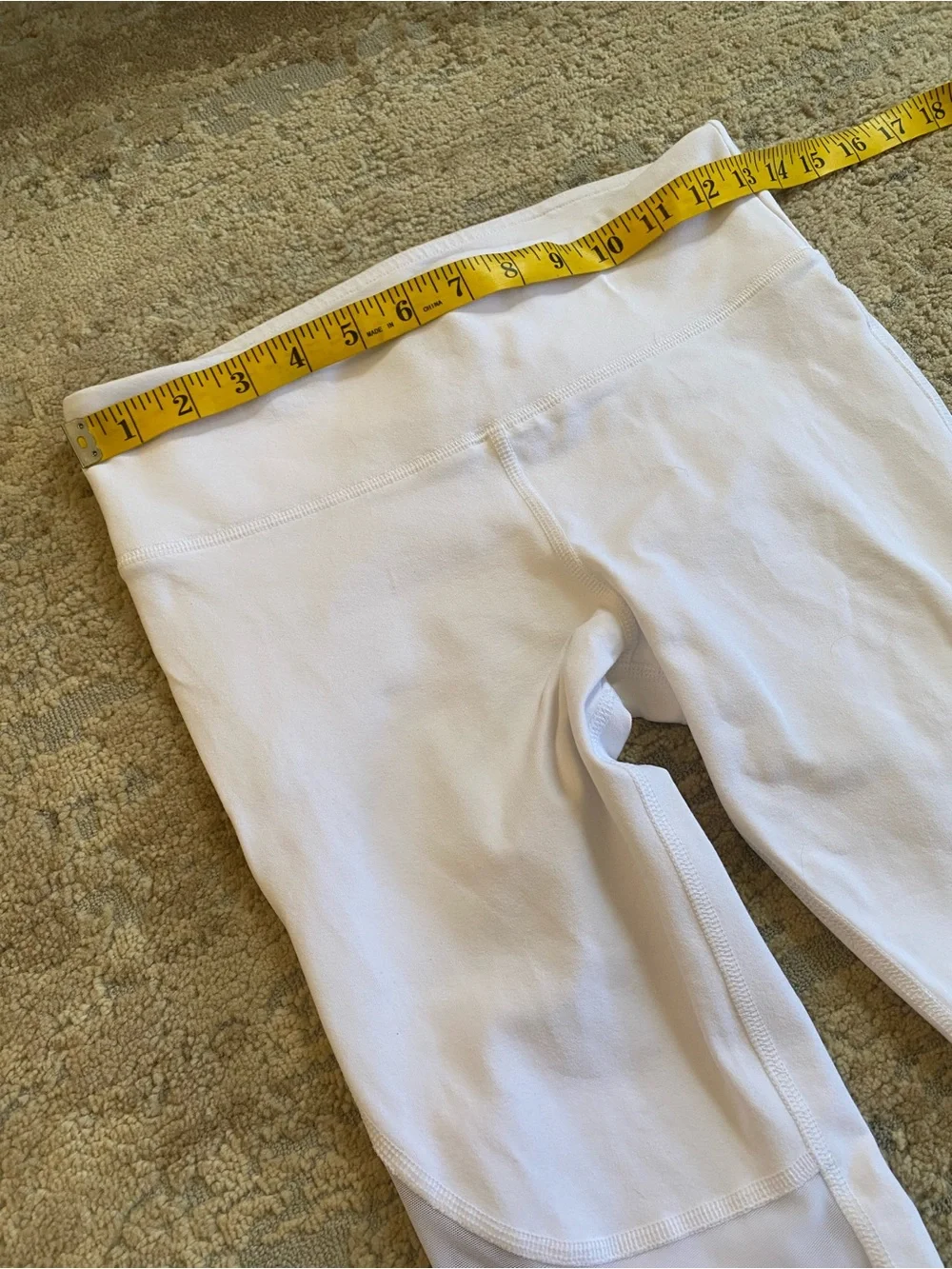 ALO Yoga White Coast Stirrup High-Waist Mesh-Panel Leggings: Small